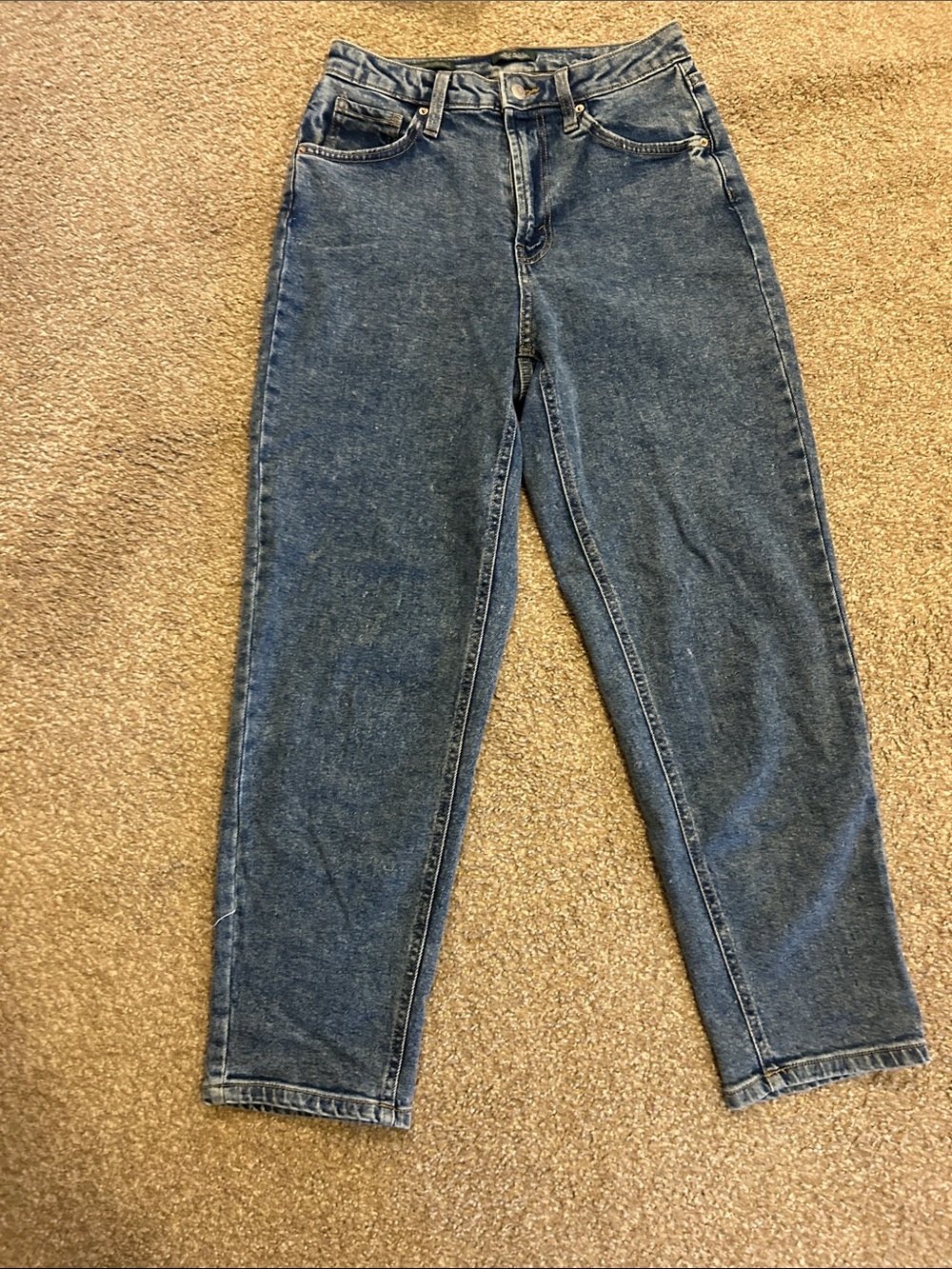Target High-Rise Straight-Leg Jeans in Dark Blue